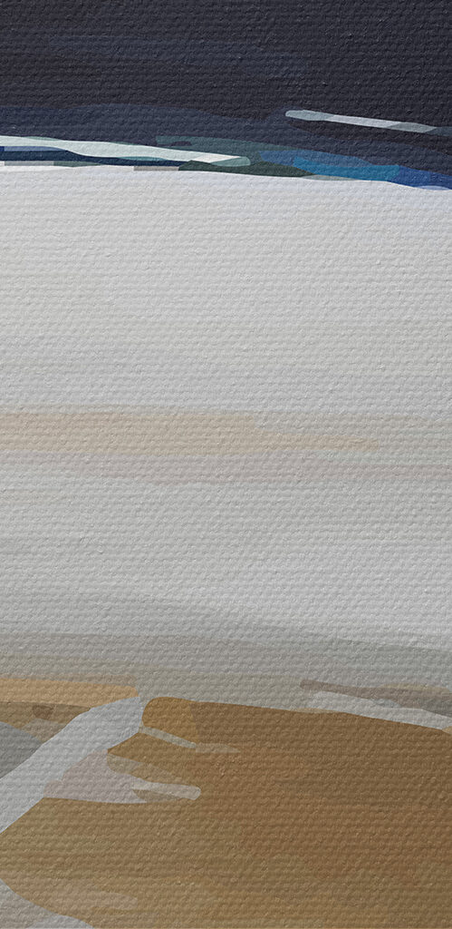 A close up of a painting