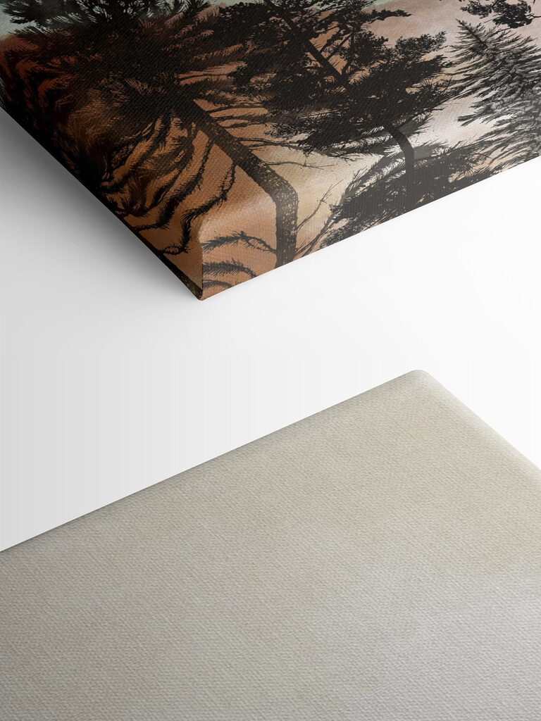 A landscape with trees and mountains