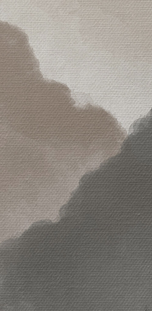 A landscape of mountains and trees