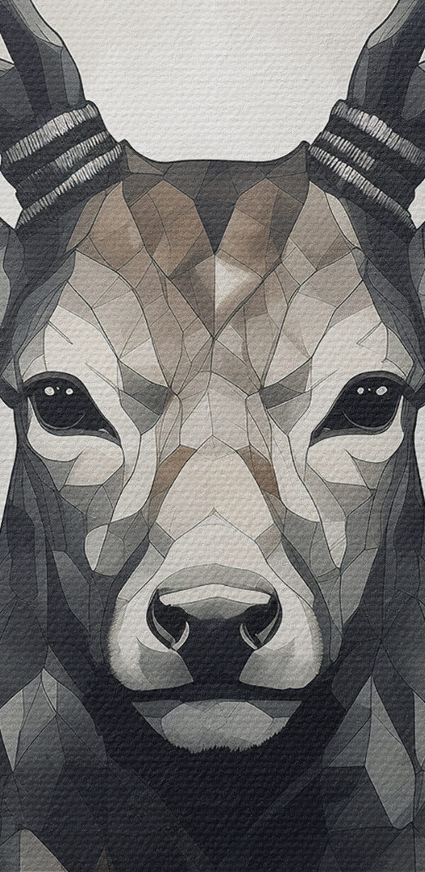 O pictură a unui cerb cu coarne O pictură a unui cerb cu coarne