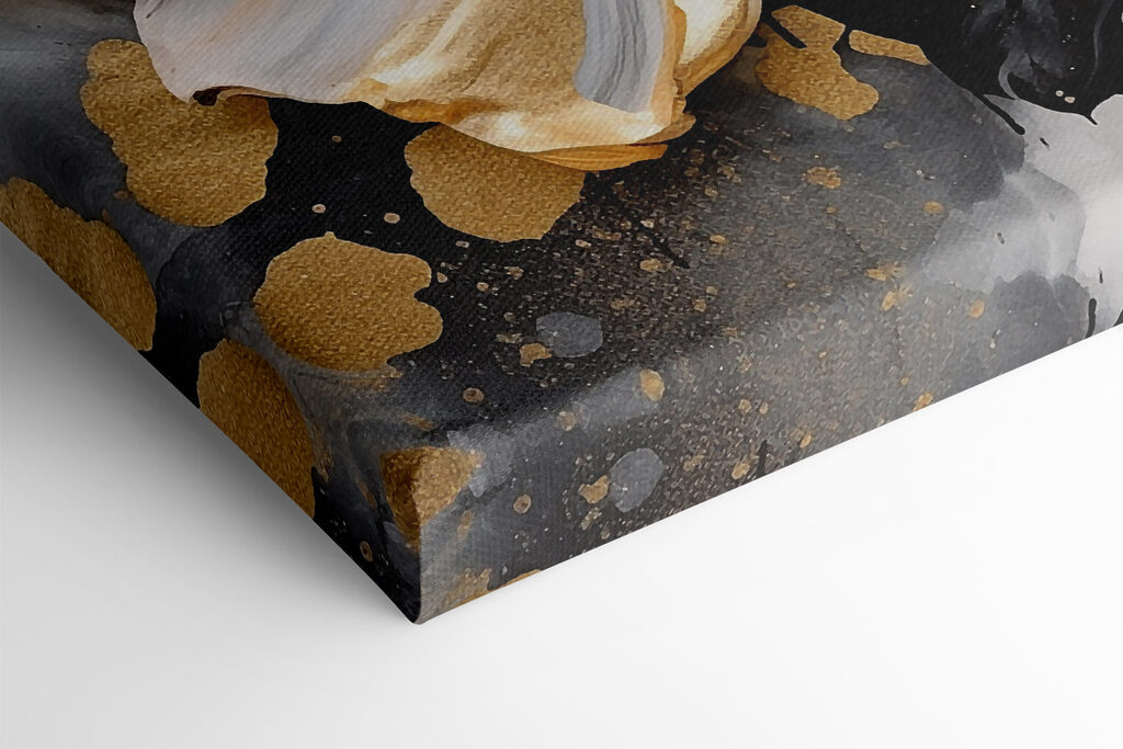 A painting of a flower