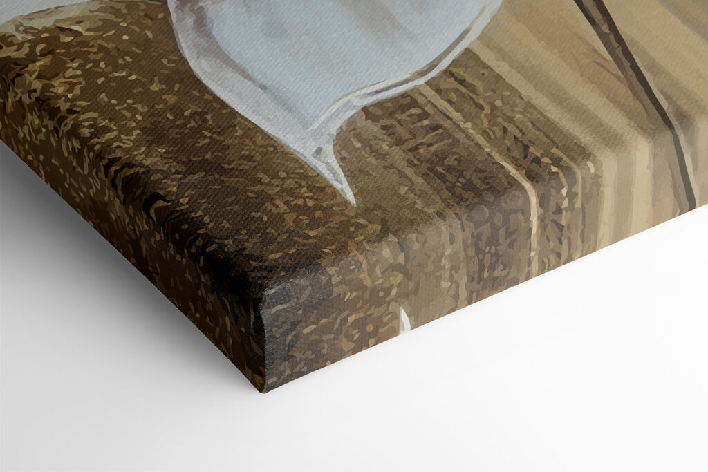 A painting of flowers on a wall