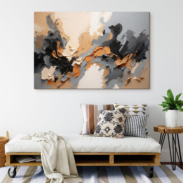 A close up of a painting