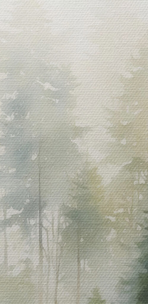 A watercolor of a forest