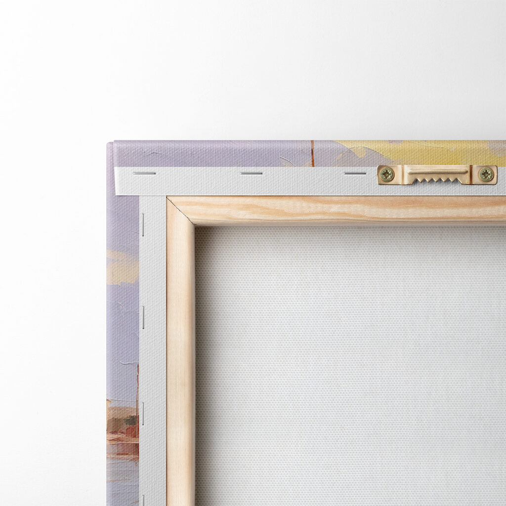 A painting of boats on water