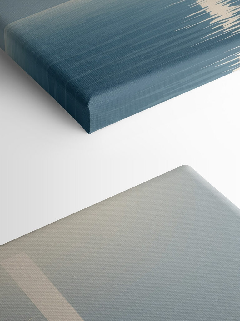 A person standing in water with a light beam