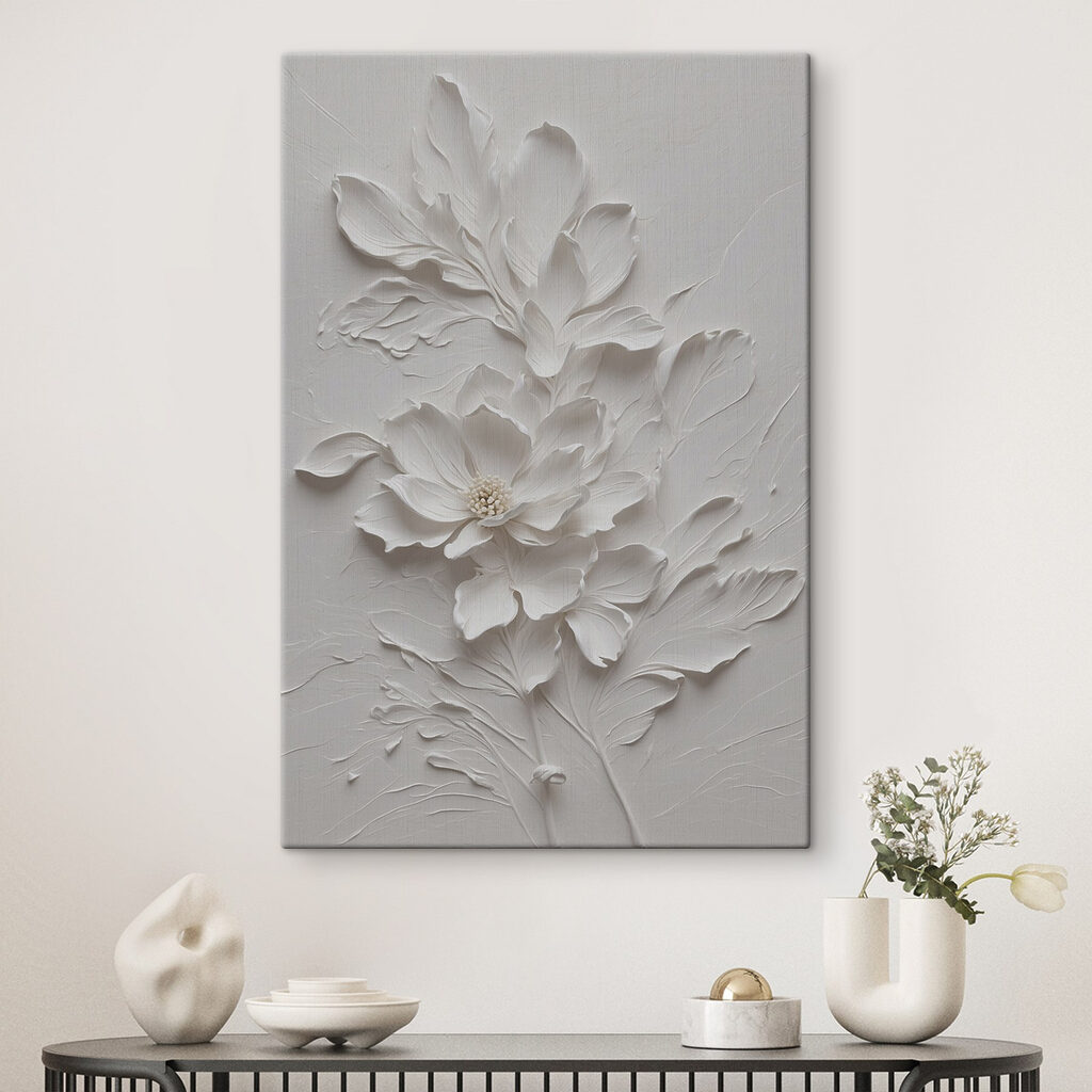 A white flower with leaves A white flower with leaves