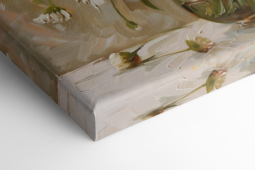 A painting of a vase of flowers A painting of a vase of flowers