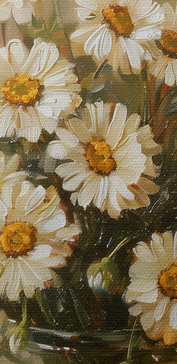 O pictură de o vază de flori O pictură de o vază de flori