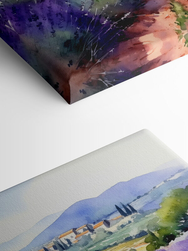 A watercolor painting of a field of lavender A watercolor painting of a field of lavender