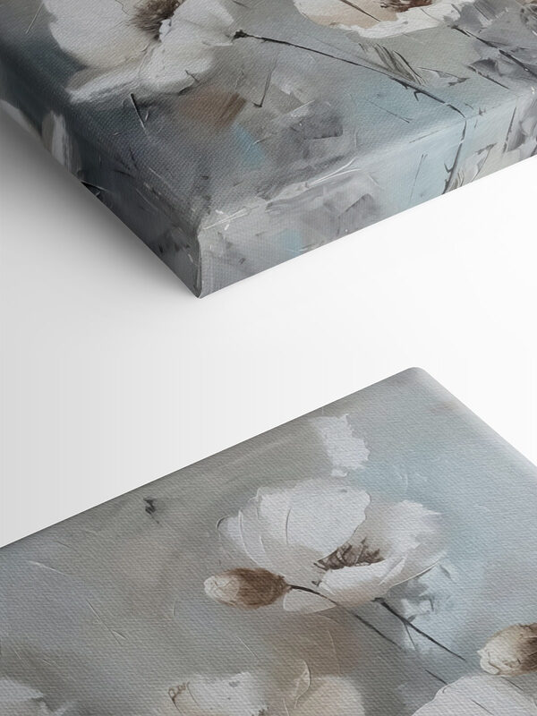 A painting of white flowers