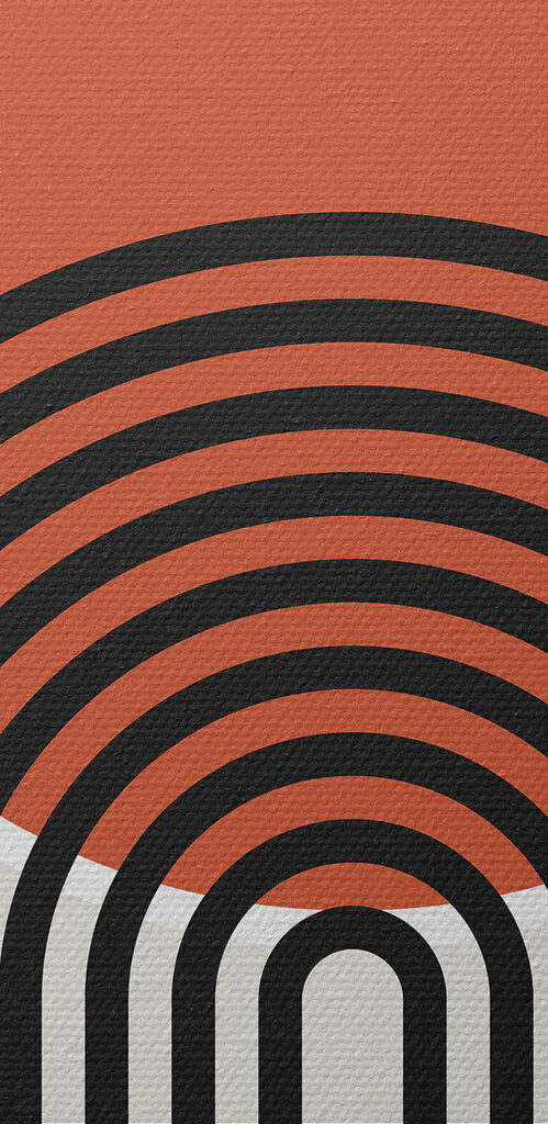 A graphic design with black lines and a red circle A graphic design with black lines and a red circle
