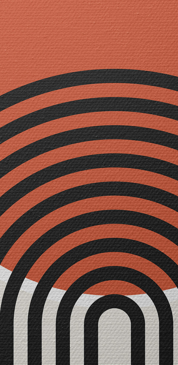 A graphic design with black lines and a red circle A graphic design with black lines and a red circle