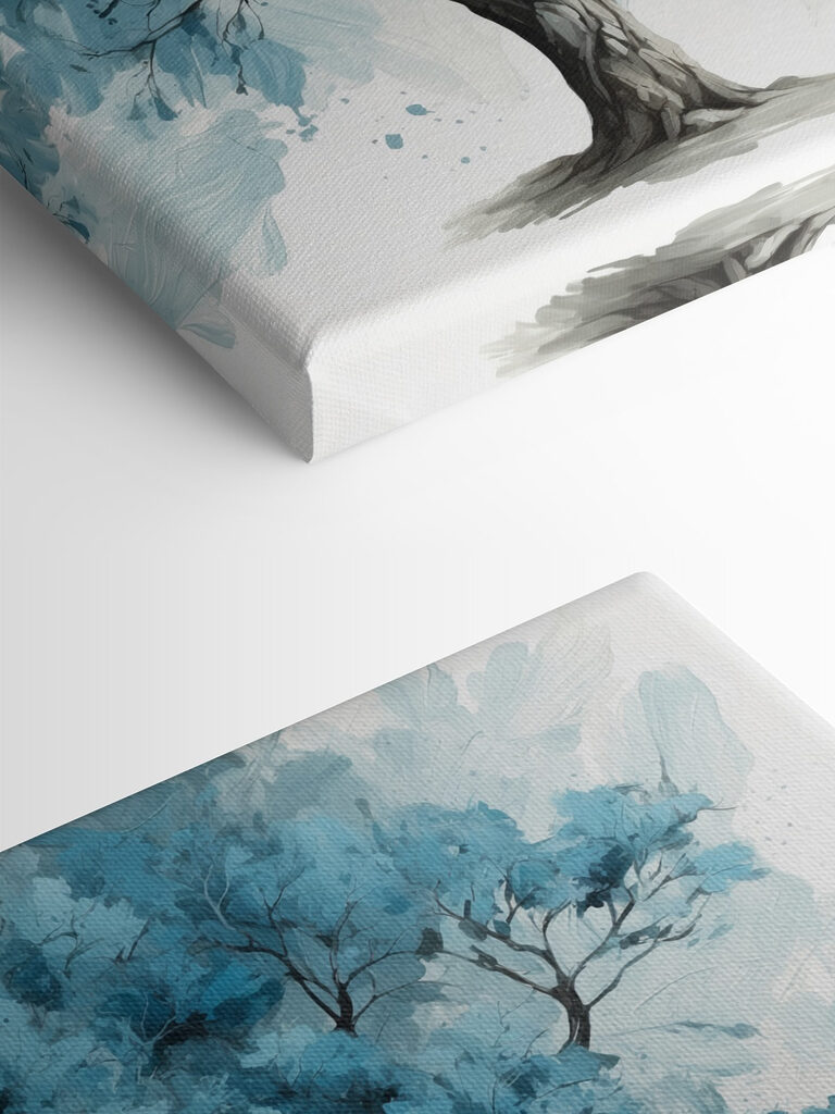 A tree with blue leaves