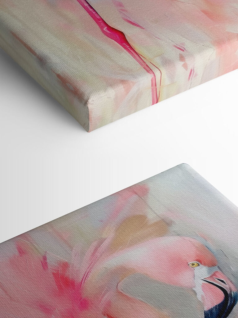 Pink flamingo with long legs