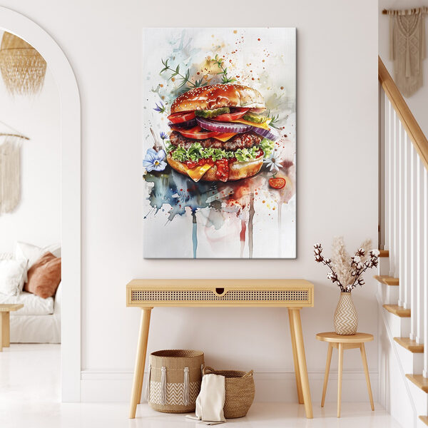 Acuarelă a unui burger Acuarelă a unui burger