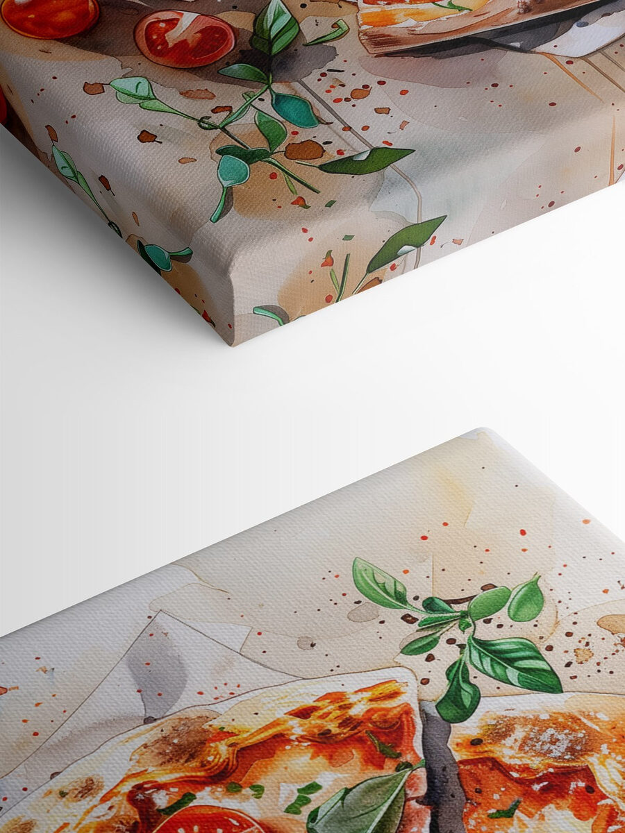 Acuarelă a unei pizza