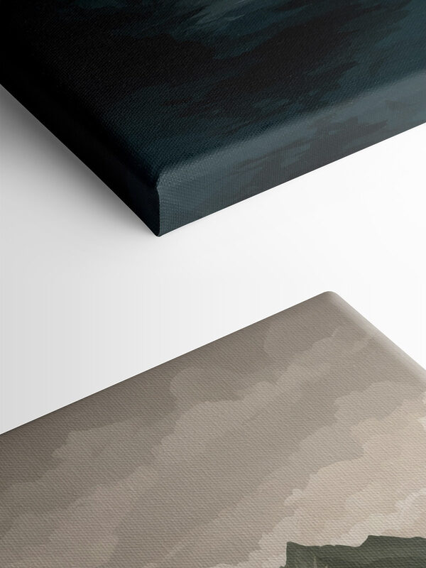 Landscape of mountains and trees