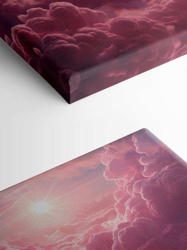 Pink clouds and the sun