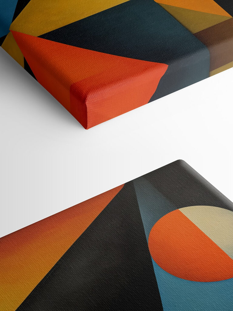 Colorful art piece with a circle