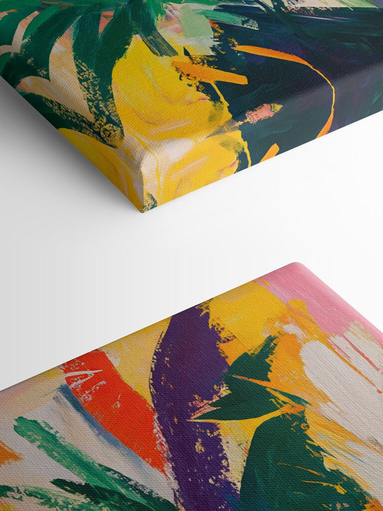 Painting of colorful leaves Painting of colorful leaves