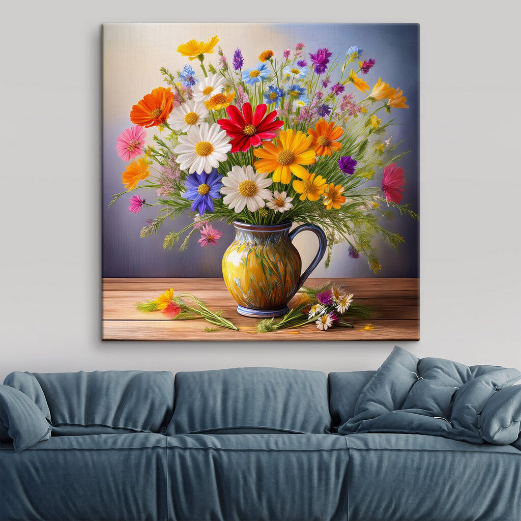 Colorful flowers in a vase