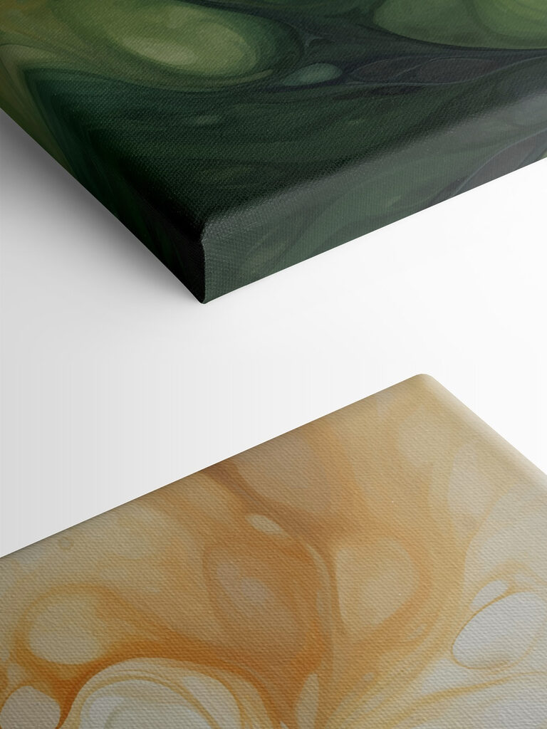 Close up of a painting