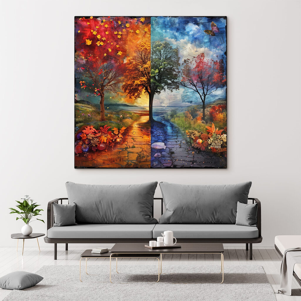 Painting of a tree and a path