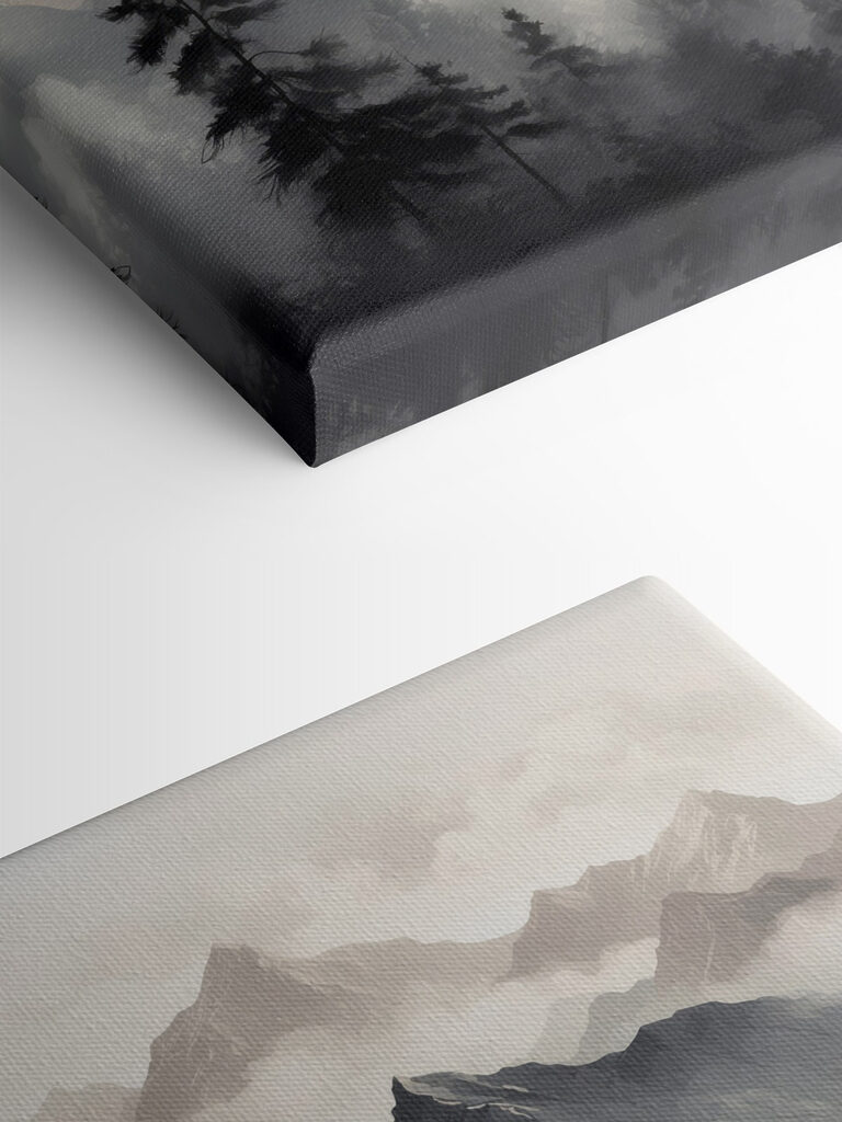 Landscape of mountains and trees