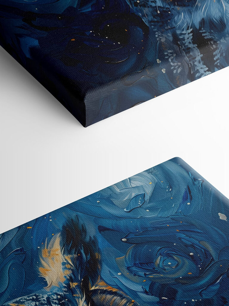 An owl with orange eyes