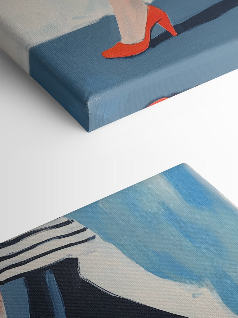 Woman wearing red shoes