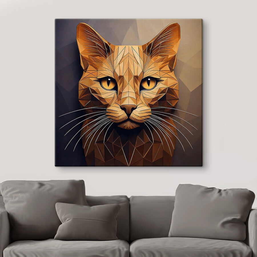 Pisică cu un design low poly
