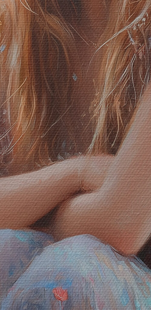 Painting of a woman with foxes Painting of a woman with foxes