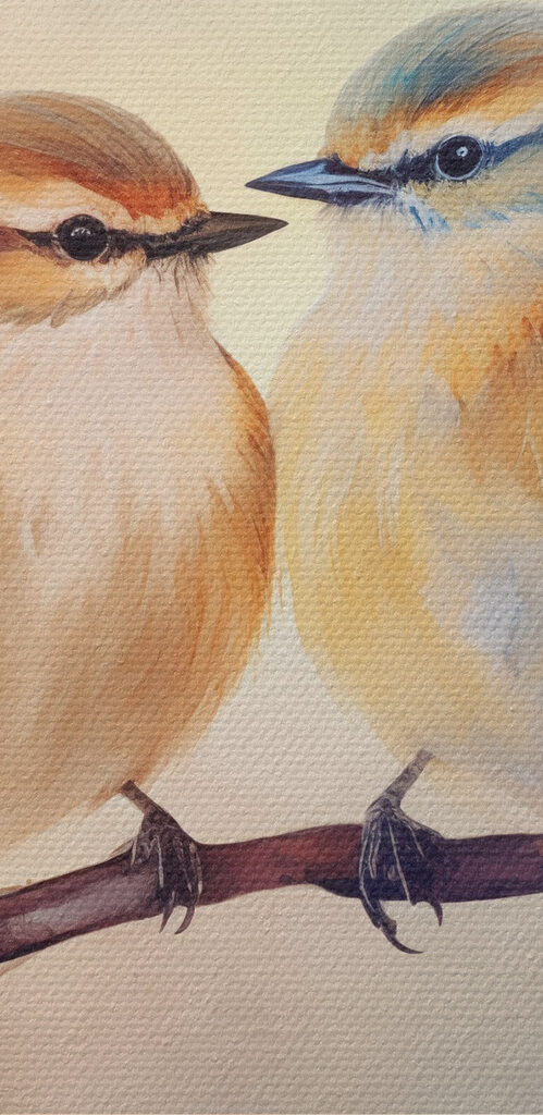 Two birds on a branch