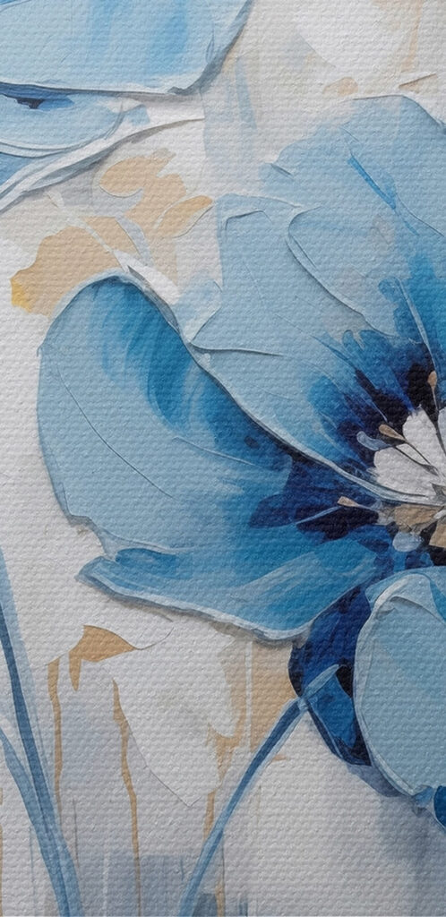 Painting of blue flowers Painting of blue flowers