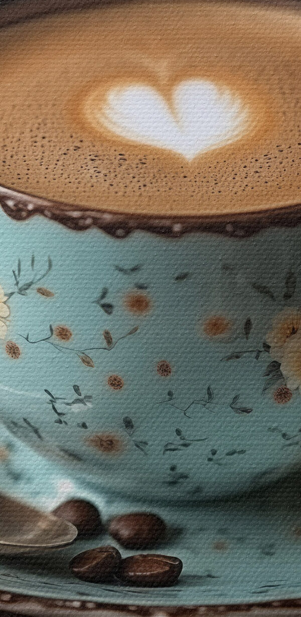 Ceașcă de cafea cu o spumă în formă de inimă în spumă Ceașcă de cafea cu o spumă în formă de inimă în spumă