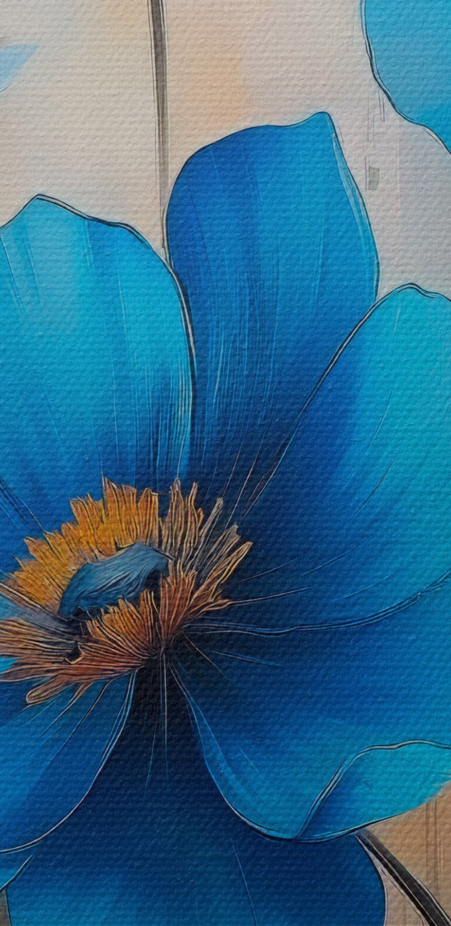 Pictura de flori albastre