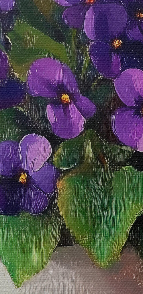 Pot of purple flowers Pot of purple flowers