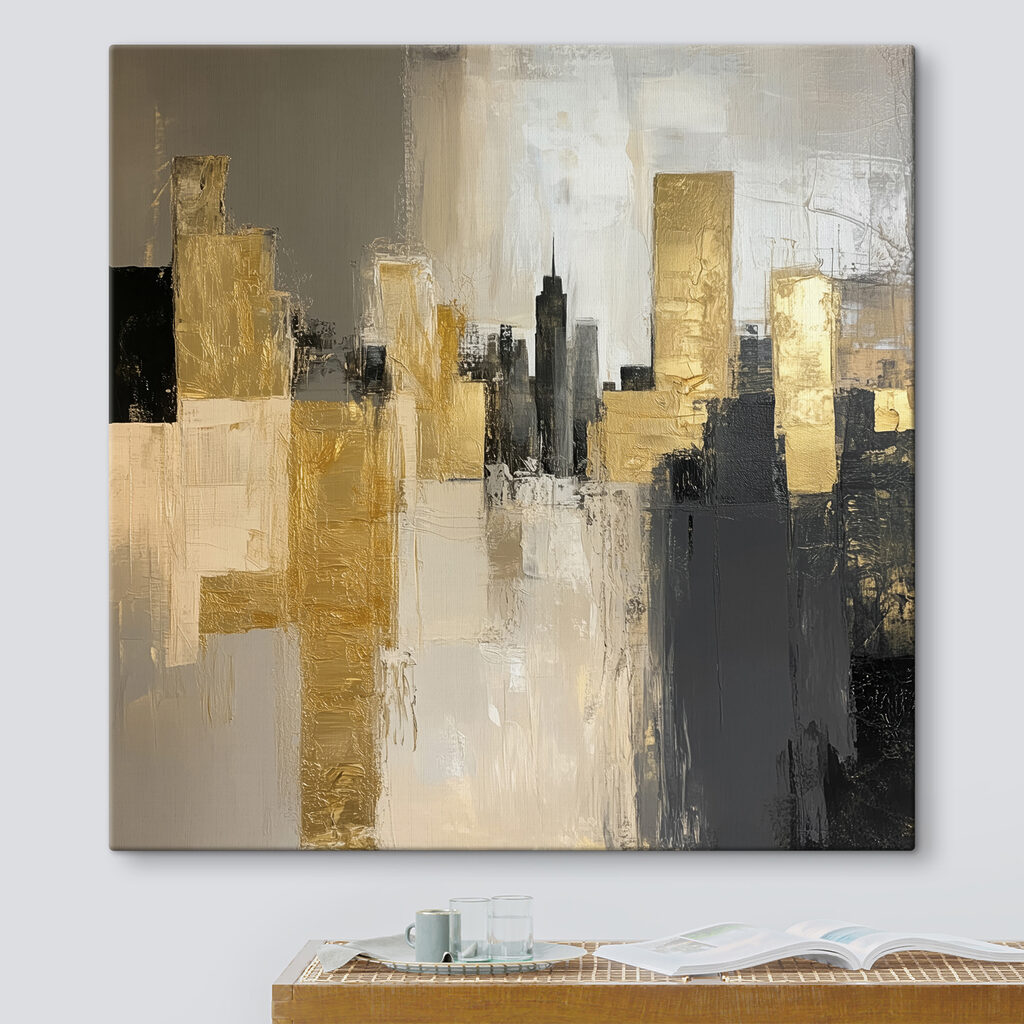 Painting of a city skyline