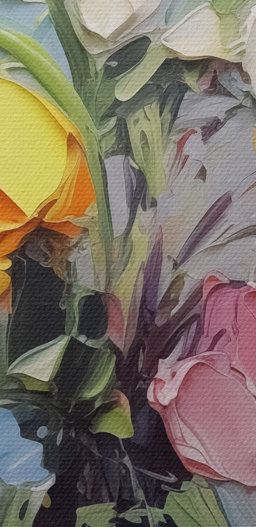 Painting of flowers in a vase Painting of flowers in a vase