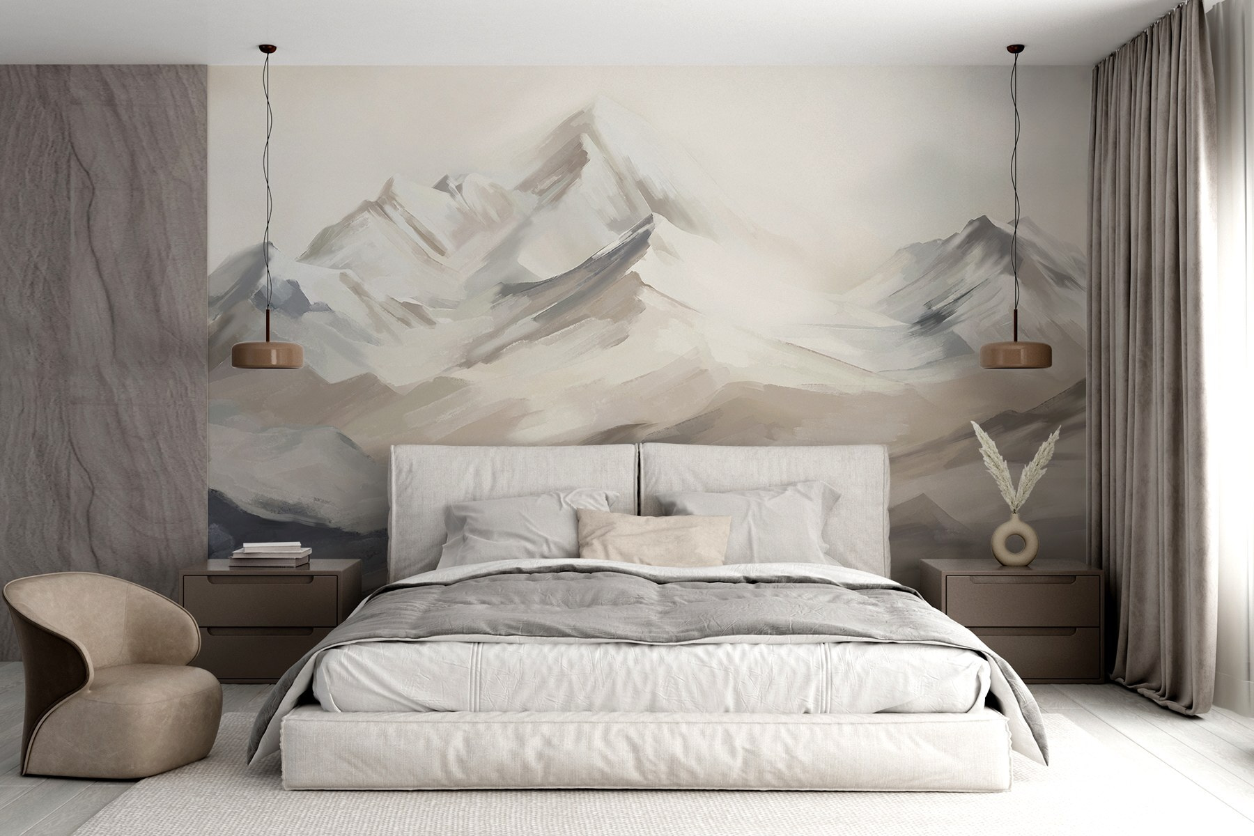Painting of a mountain range