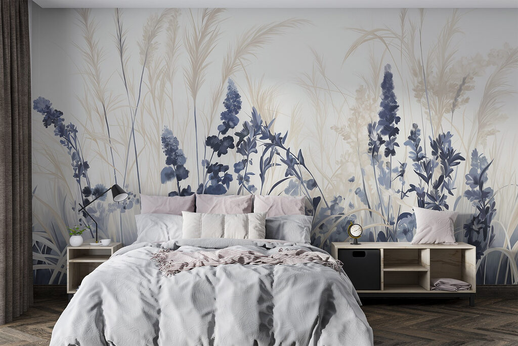 Painting of flowers and grass