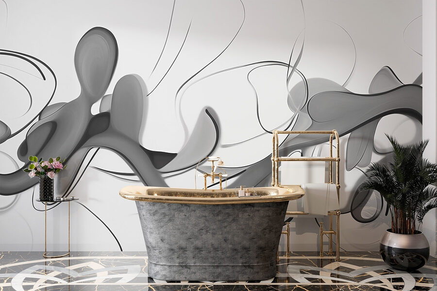 Imagine alb-negru a unui design spiralat