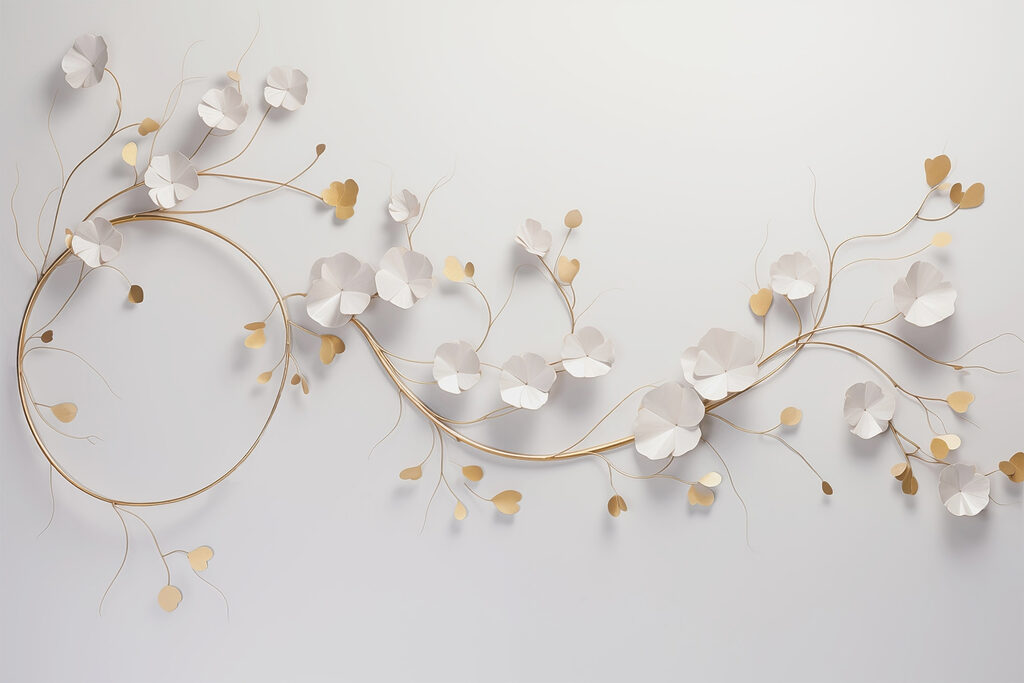 Decor floral elegant pe un perete Decor floral elegant pe un perete