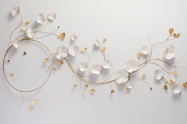 Decor floral elegant pe un perete Decor floral elegant pe un perete