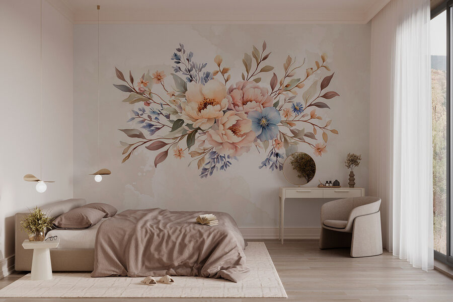 Buchet de flori pe un fundal alb