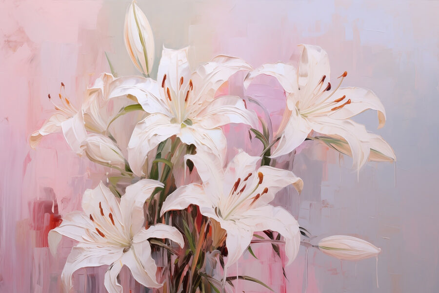 Pictura de flori albe