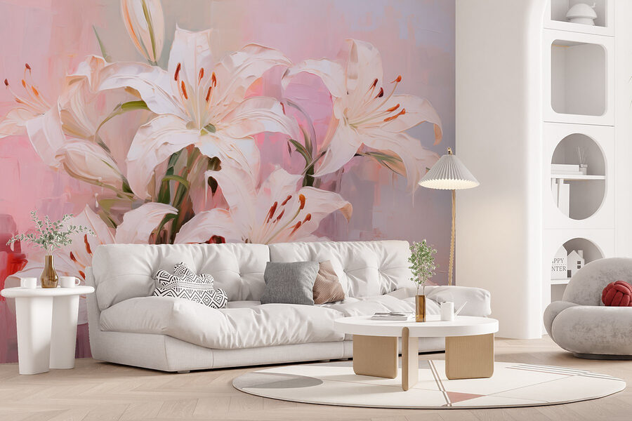 Pictura de flori albe