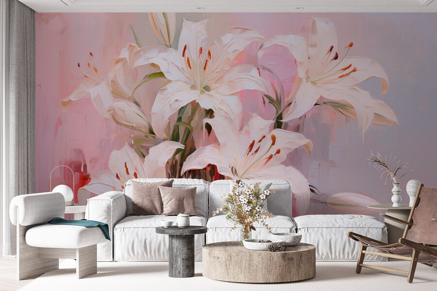 Pictura de flori albe
