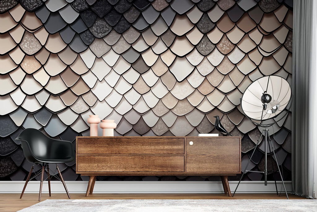 Textured scales in muted color palette Textured scales in muted color palette